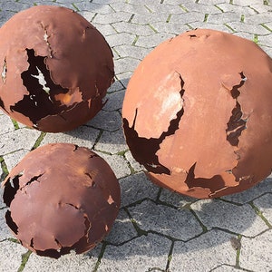Bolas de rachaduras para iluminação 30 cm / 40 cm / 50 cm bola de fogo bola de rachadura ferrugem decoração de jardim à prova de intempéries bola de jardim ferrugem presente decoração enferrujada