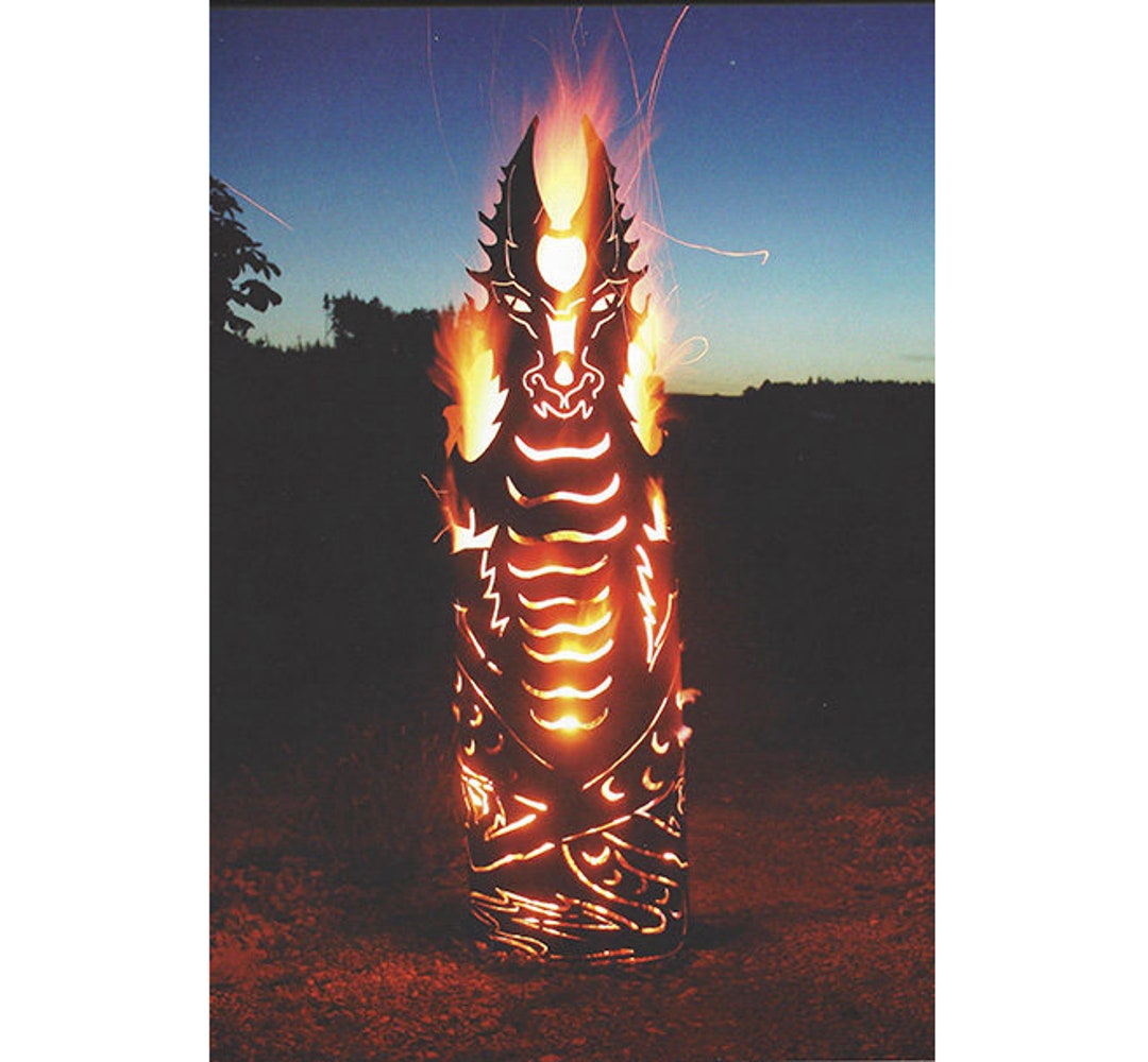 Fire Dragon 119 Cm Fire Basket Fire Pillar Dragon Patina Rust Fire ...