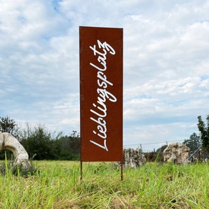 Patina stele favorite place 115 x 27 cm sign for sticking privacy screen garden stake rust garden decoration screen rust metal
