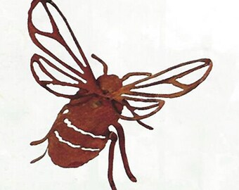 Abeille bourdon autoportante ailes 3D 20 cm / 34 cm au choix rouille rouille décoration de jardin métal rouillé décoration de jardin décoration de maison de campagne vintage