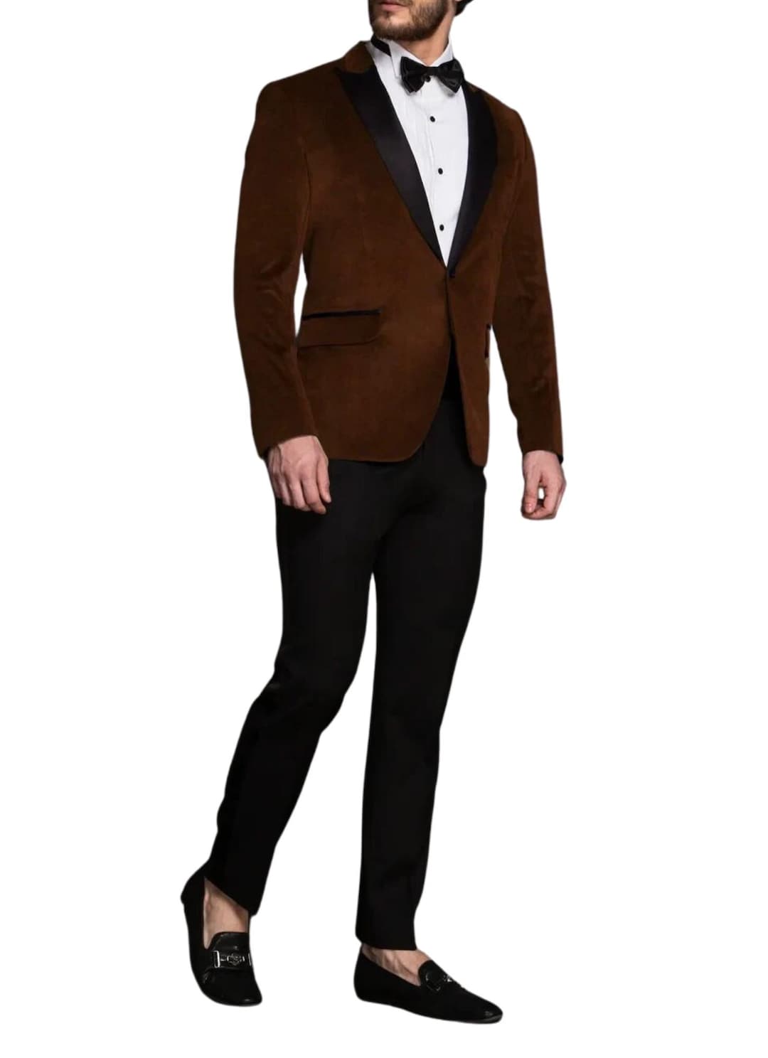 Velvet Dark Brown Tuxedo Suit Elegant and Timeless Men's Formal Wear