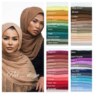 Premium Cotton Viscose Maxi Crinkle Muslim Woman Hijab Scarf 180x100cm