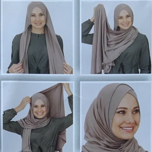 Plain Pinless One-Piece Instant Stretchable Muslim Women Scarf Hijab