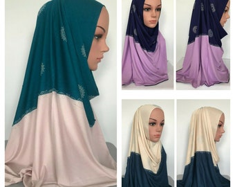 160*60cm Cotton Jersey Stretchable Scarf Hijab Muslim Head cover