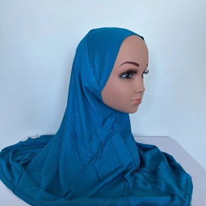 1 pezzo di hijab elasticizzato in jersey di cotone per bambini musulmani Al Amira