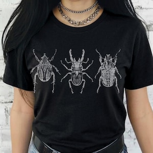 Distressed Vintage Beetle Tee | Retro Insect Illustration