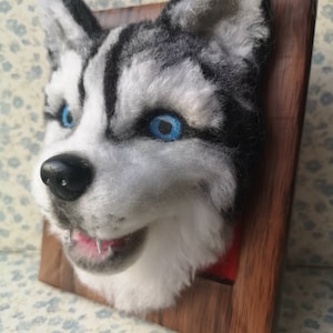 Custom 3D Felted Pet Portrait in Frame, Handmade Needle Felted Dog or Cat Memorial Gift, Personalized Pet Keepsake, Memorial Art Pet Lovers
