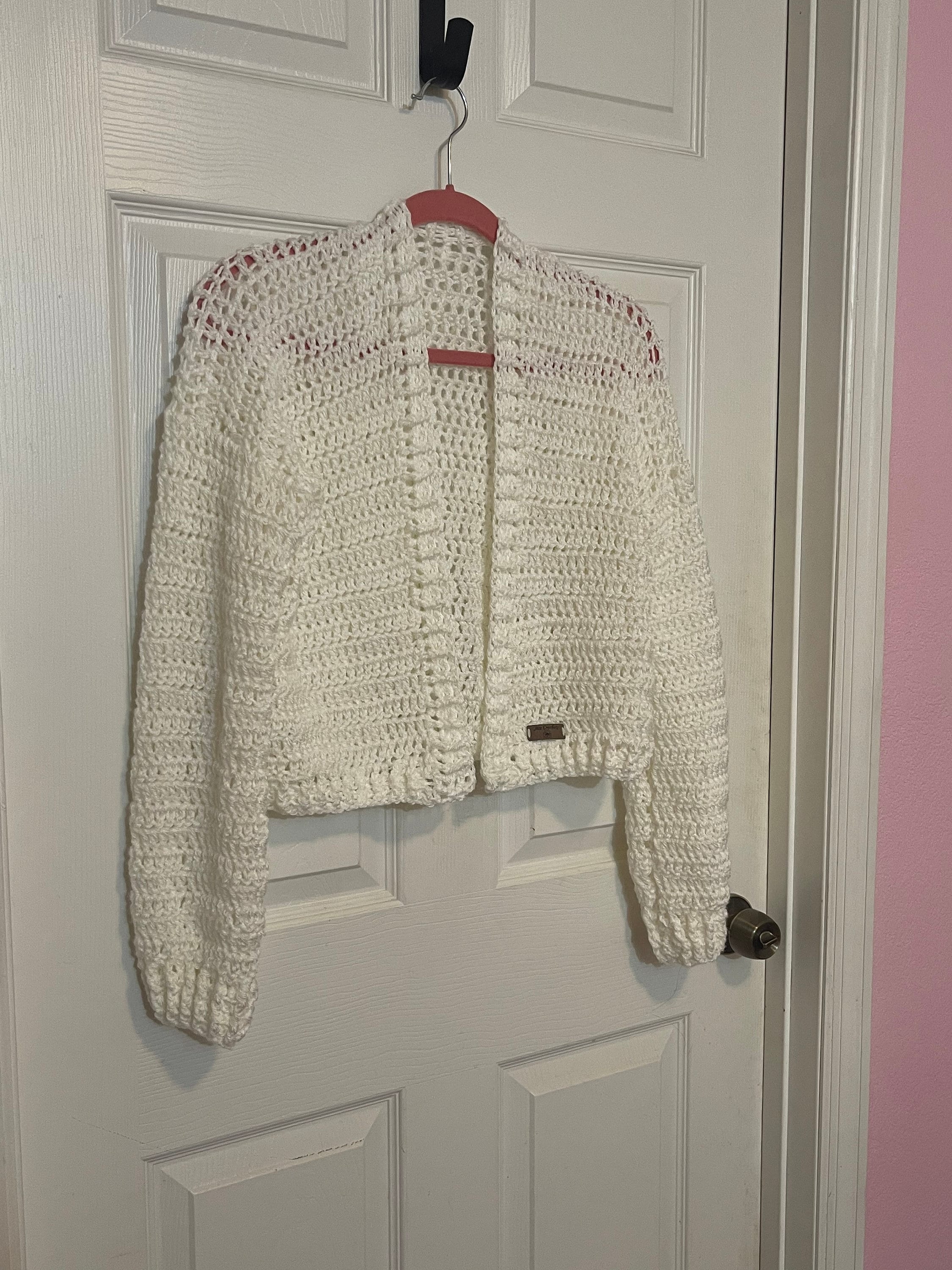 Square Crochet Cardigan - White main image 0