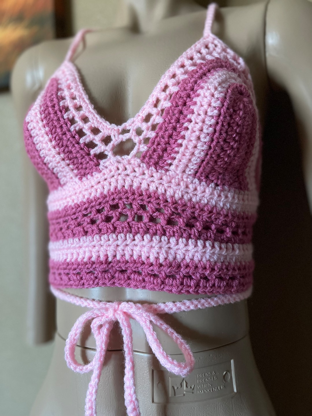 Valetta Crochet Halter Crop - Pink main image 0