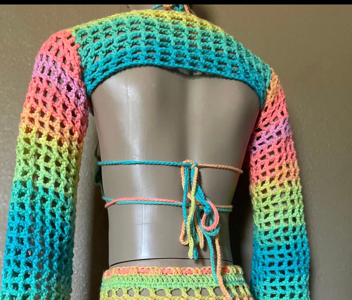 Custom Crochet Rave Outfit - 3 Piece Set - Etsy