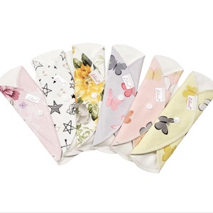 Lilind® 6 Pack 7&quot; Organic Cloth Everyday Pantyliner Pads, Soft, Comfortable, Zero Waste, Gift for women