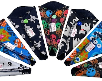 Lilind Organic Cotton Thong Panty Liners, Reusable Cloth Pads, Halloween/Flowers (7-Pack)