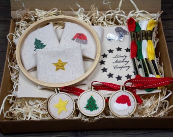 Christmas Embroidery Kit for Beginners, Easy Handmade Christmas Gift, Christmas Embroidery Kit, Christmas Ornaments, Christmas Decoration