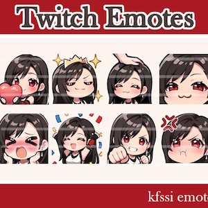 Tifa Emotes: FF7 Twitch/Discord Emoji Set (Digital Download)