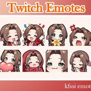 Aerith emotes | anime girl emote | twitch emotes