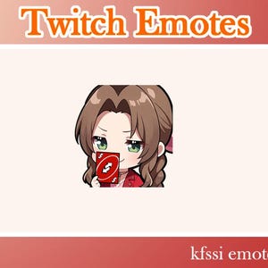 エアリス エモート Uno カード | アニメ ガール エモート | Twitch エモート