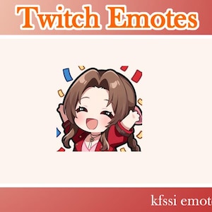 Aerith emote | anime girl hype emote | twitch emotes