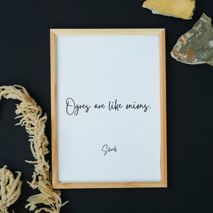 Shrek, Ogres Are Like Onions, Wall Decor, Quote Print, Digital Download