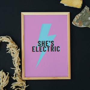 Oasis, She&#39;s Electric, Lyric Print, Wall Decor, Digital Download