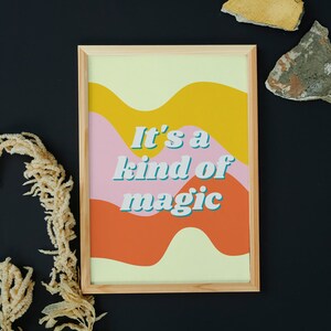 Queen, It&#39;s A Kind Of Magic, Lyric Print, Wall Decor, Retro Print, Digital Download