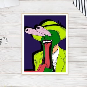 Die Maske Kunstdruck Digitaler Download - Jim Carrey Filmplakat, bunte Pop Art, lustige Filmdekoration, Retro Wandkunst, Haus & Büro zum ausdrucken