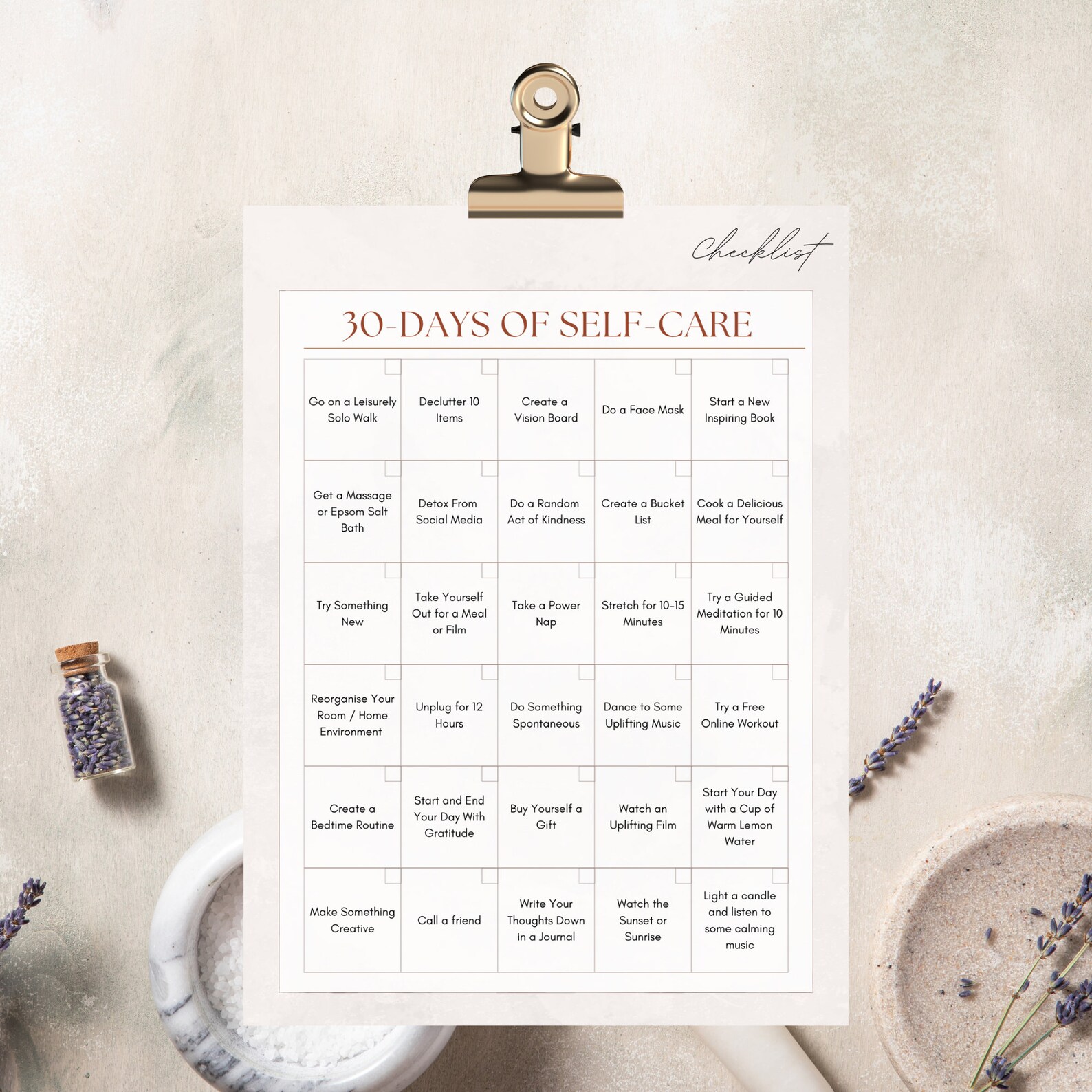 30 Days of Self Care, Self Care Checklist, Self Care Tracker, Self Care ...