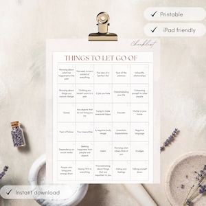 Things to let go of checklist, self care checklist, self care planner, Selfcare Journal Tracker, Wellness Planner Printable, Daily Wellbeing
