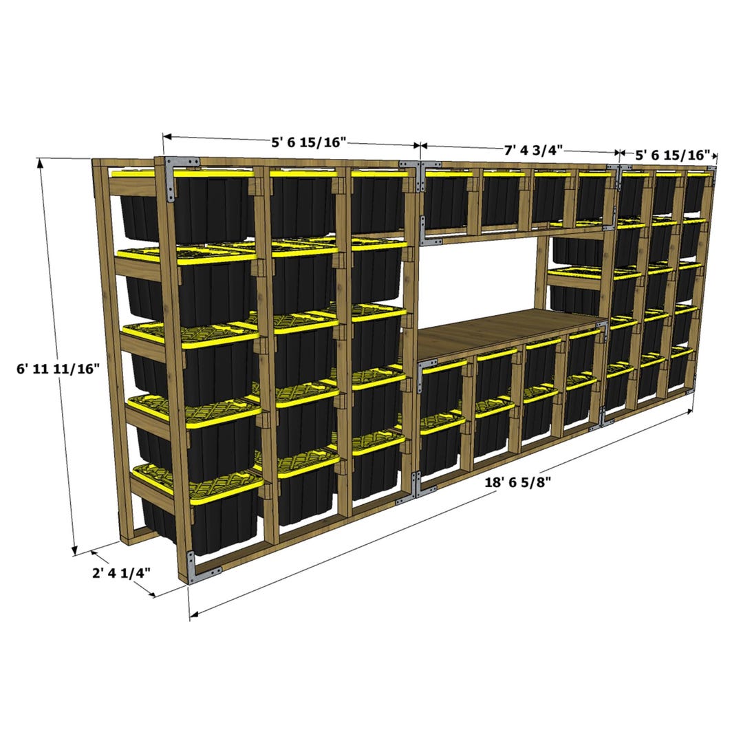Tote Storage Rack Plans, 27 Gallon Tote Storage,diy Tote Rack, 27 ...