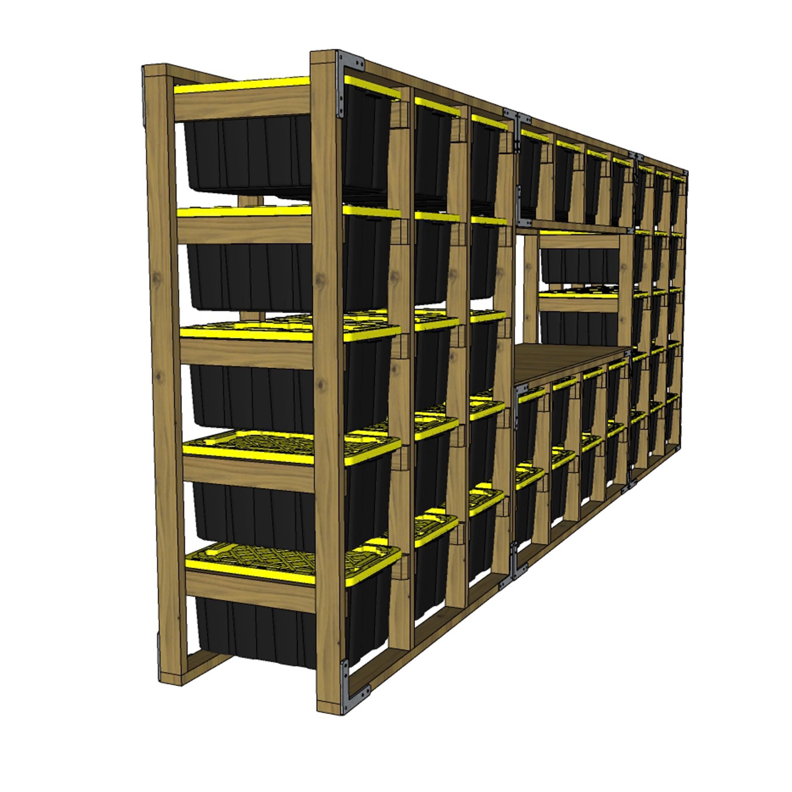 Tote Storage Rack Plans, 27 Gallon Tote Storage,diy Tote Rack, 27 ...