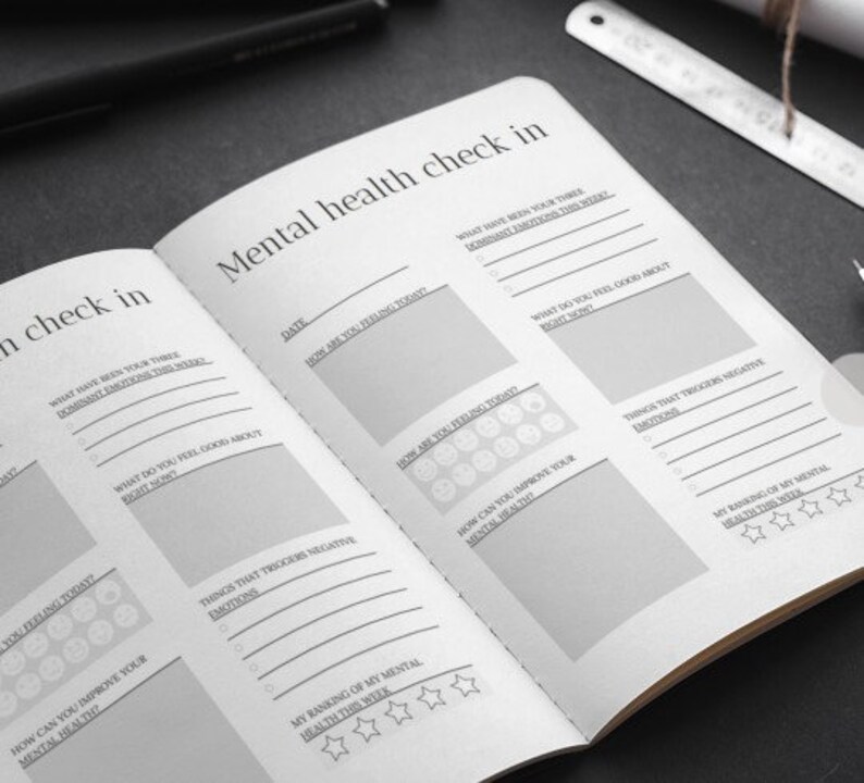 Mental Health Check in Daily Journal English Etsy mental-health-check-in-daily-journal-english-etsy