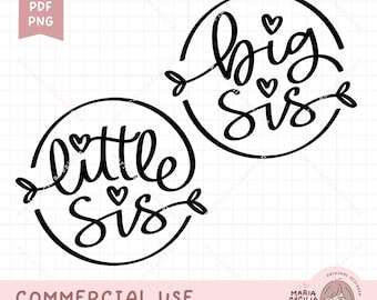 Little Sis Big Sis SVG, Sister Shirt Design (Digital Download)