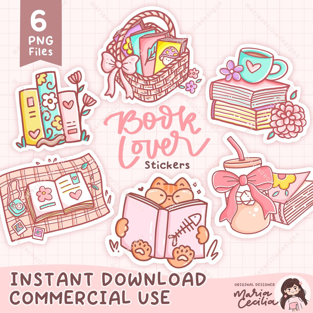 Coquette Book Lover PNG Bundle | Bookish PNG Clipart | Cute Pink Bow ...