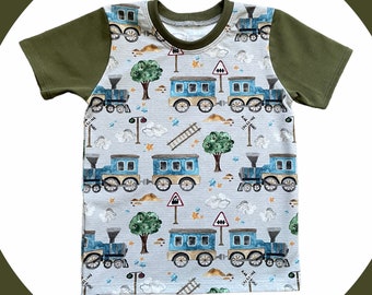 train cars tshirt toddler, train gifts for kids, 4th birthday gifts, 5t clothes, gender neutral toddler clothes, railroad shirt, basic tees