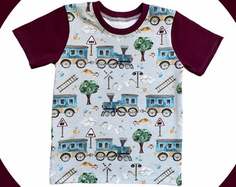 train cars tshirt toddler, train gifts for kids, 4th birthday gifts, 5t clothes, gender neutral toddler clothes, railroad shirt, basic tees