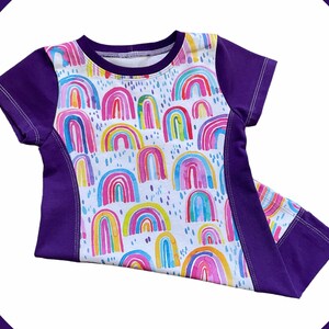 purple rainbow tunic, cute rainbow gifts for little girls, rainbow birthday shirt 5, 5th birthday gift for a girl, tunic tops for girls image 3