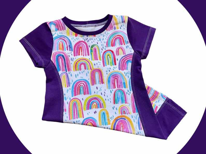 purple rainbow tunic, cute rainbow gifts for little girls, rainbow birthday shirt 5, 5th birthday gift for a girl, tunic tops for girls image 3