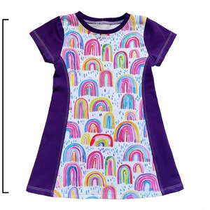 purple rainbow tunic, cute rainbow gifts for little girls, rainbow birthday shirt 5, 5th birthday gift for a girl, tunic tops for girls image 5