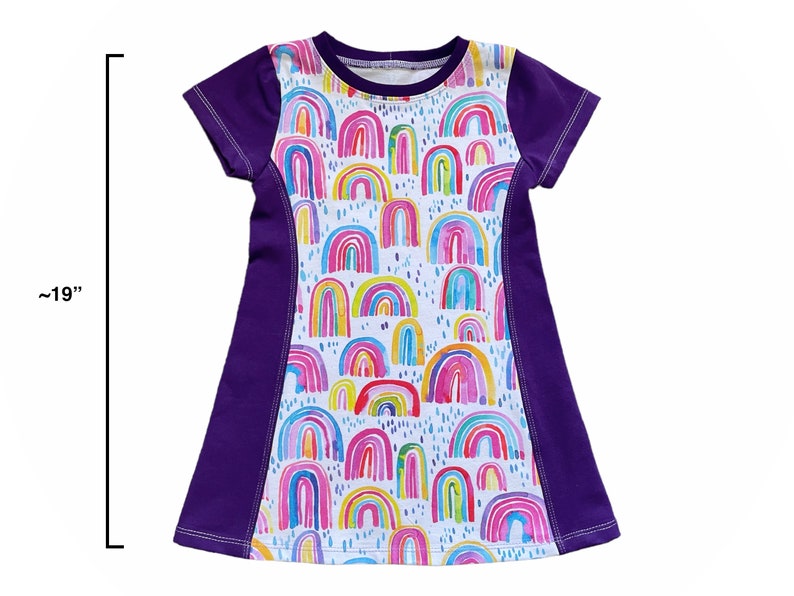 purple rainbow tunic, cute rainbow gifts for little girls, rainbow birthday shirt 5, 5th birthday gift for a girl, tunic tops for girls image 5