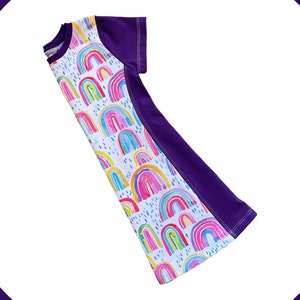 purple rainbow tunic, cute rainbow gifts for little girls, rainbow birthday shirt 5, 5th birthday gift for a girl, tunic tops for girls image 4