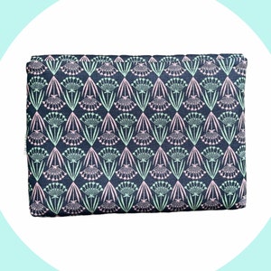pink and teal flowers, cute kindle cover, bookish gifts for kindles, ereader sleeve with pocket, tablet case, travel accessories for women image 3