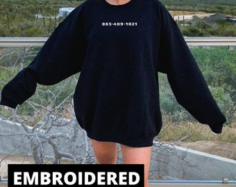 Embroidered Country Music Crewneck: Glow in the Dark Concert Sweatshirt