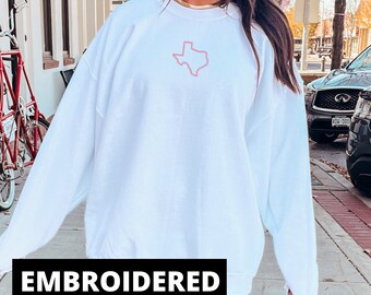 Embroidered Texas State Crewneck Sweatshirt: Country Music Shirt