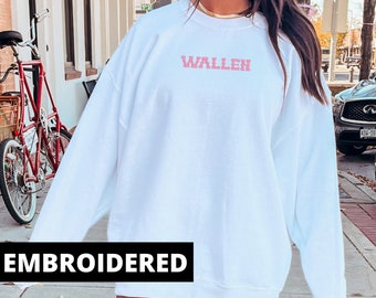 Embroidered Wallen Concert Crewneck: Country Music Sweatshirt