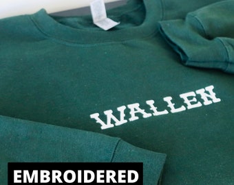 Embroidered Country Music Sweatshirt: Wallen Concert Crewneck
