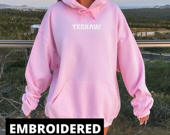 Embroidered Yeehaw Hoodie: Country Western Concert Sweatshirt