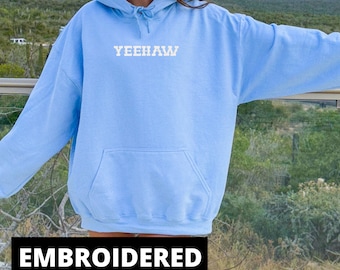 Embroidered Yeehaw Hoodie: Country Western Concert Sweatshirt