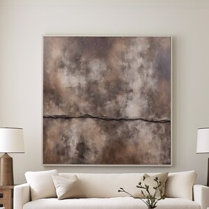 Large brown and Beige minimalist 3D textured murals,brown wabi-sabi style murals,brown textured painting,modern abstract wall art decoration