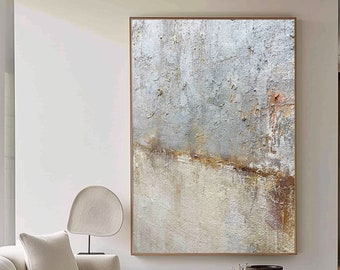 Large Gray beige minimalist texture painting Gray wall art Gray beige canvas painting Gray beige abstract art Gray beige canvas wall art