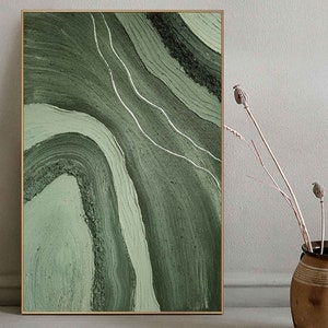 Large green wall art green 3D texture art green texture wall art green abstract art green abstract painting living room green wall art