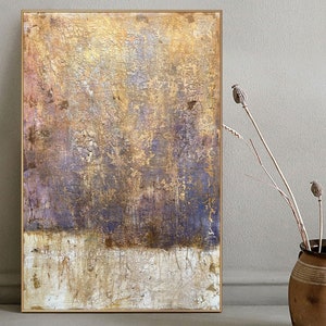 Large Original Beige Purple Abstract Painting For Living Room Contemporary Paintings, Brown Abstract Painting, Oversized Scandinavian Art